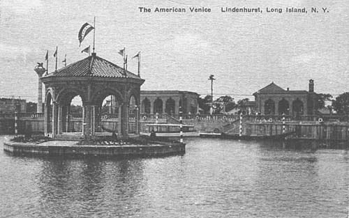 Back View American Venice. Postcard from Lindenhurst, NY